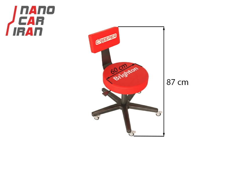 صندلی جکدار چرخ‌ دار دیتیلینگ برایتون با پشتی – رنگ قرمز